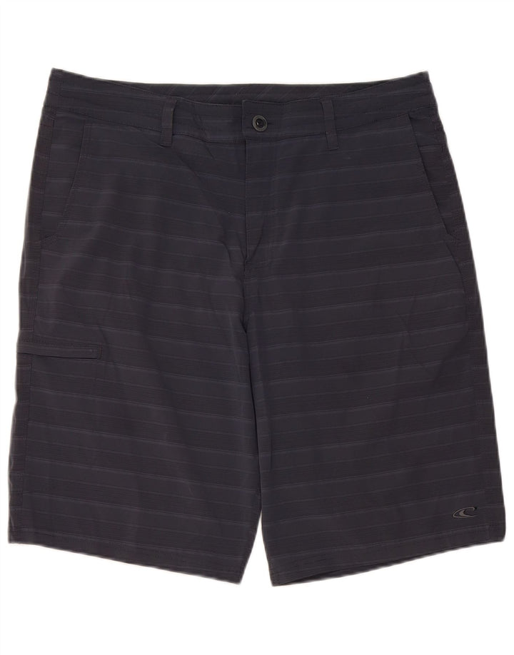 O'NEILL Mens Cargo Shorts W34 Large Navy Blue Striped Polyester