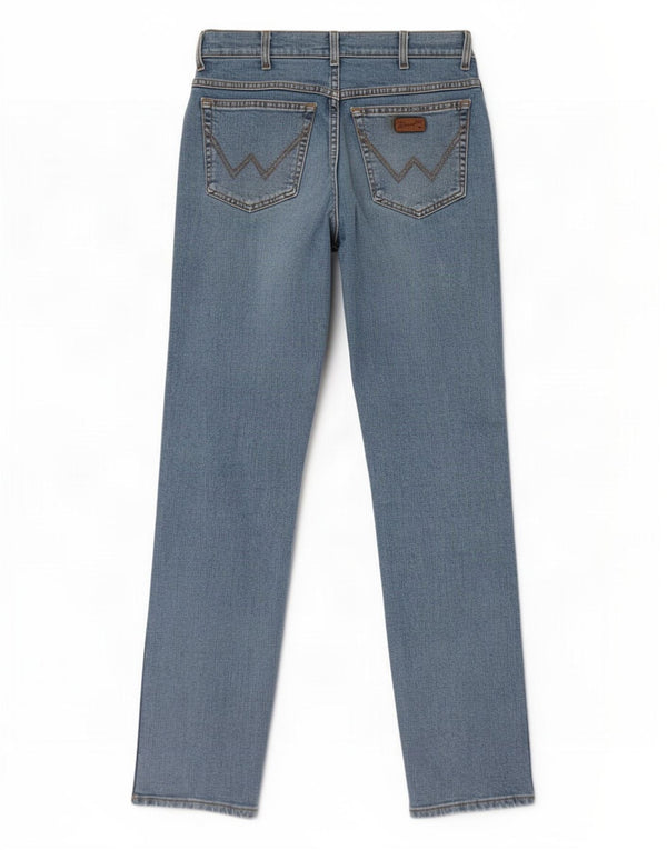 Wrangler Mens Texas Straight Jeans W33 L34 Blue Cotton