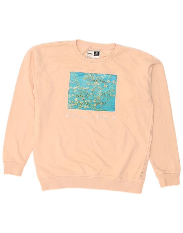 Vans Mens Graphic Sweatshirt Jumper Medium Pink Cotton