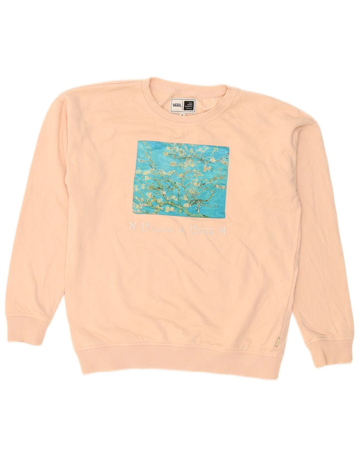 Vans Mens Graphic Sweatshirt Jumper Medium Pink Cotton