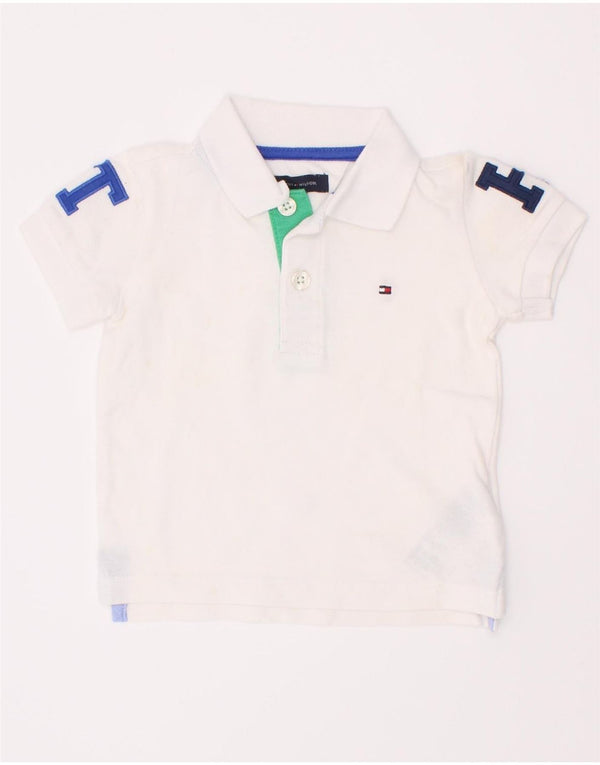 Tommy Hilfiger Baby Boys Graphic Polo Shirt 6-9 Months White Cotton