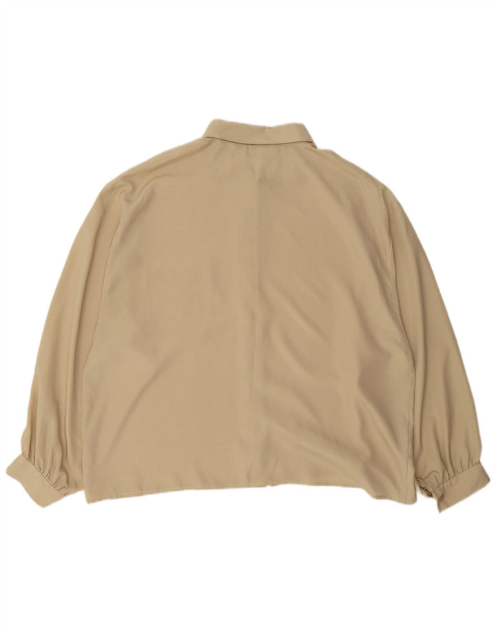 Luisa Spagnoli Womens Shirt Blouse UK 18 XL Beige Polyester