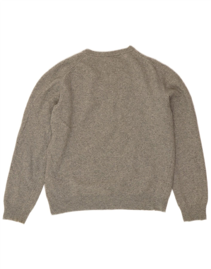 Gant Womens V-Neck Jumper Sweater UK 18 XL Grey Wool