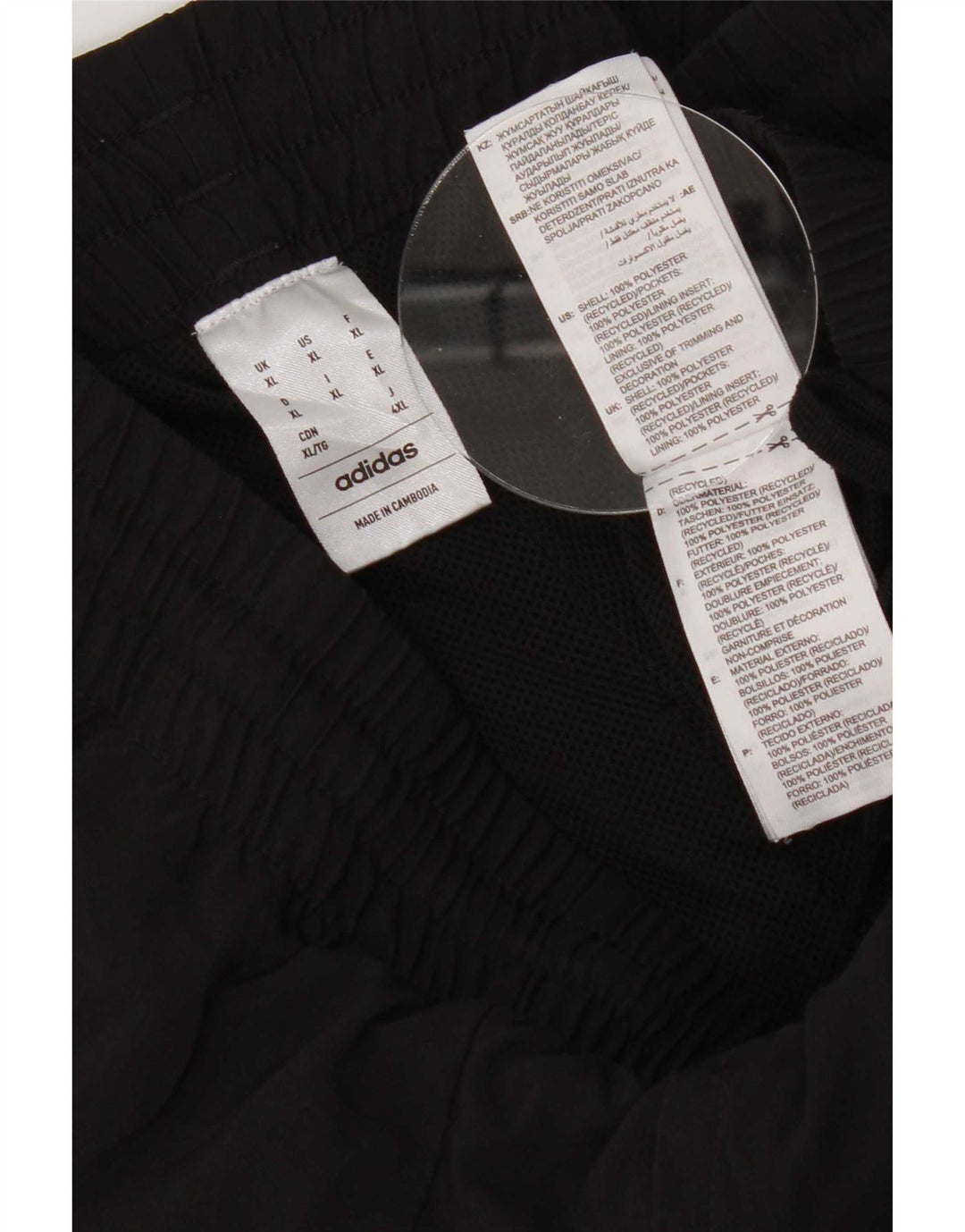 Adidas Mens Tracksuit Trousers Joggers XL Black Polyester