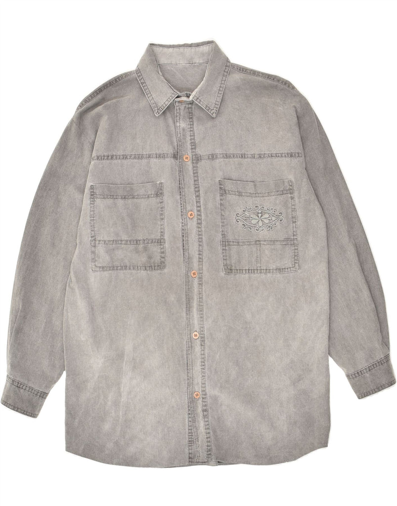 VINTAGE Mens Shirt Small Grey | Vintage Vintage | Thrift | Second-Hand Vintage | Used Clothing | Messina Hembry 