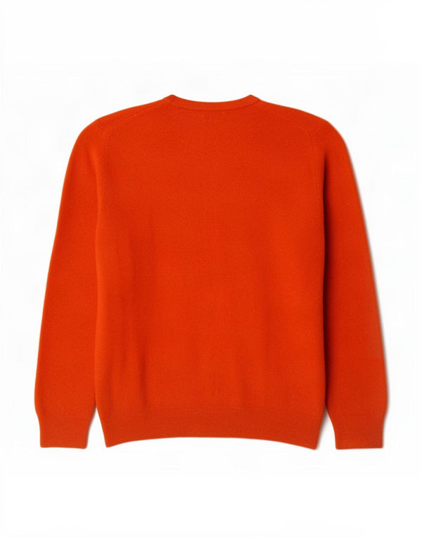 Gant Womens V-Neck Jumper Sweater UK 14 Large Orange Wool