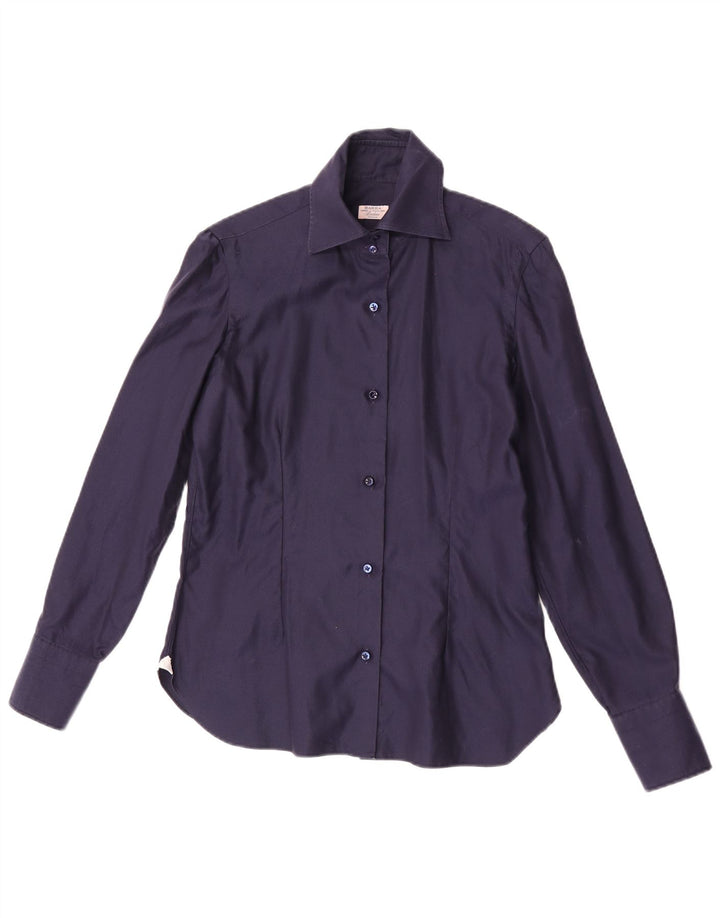 Barba Womens Shirt IT 44 Medium Navy Blue Cotton