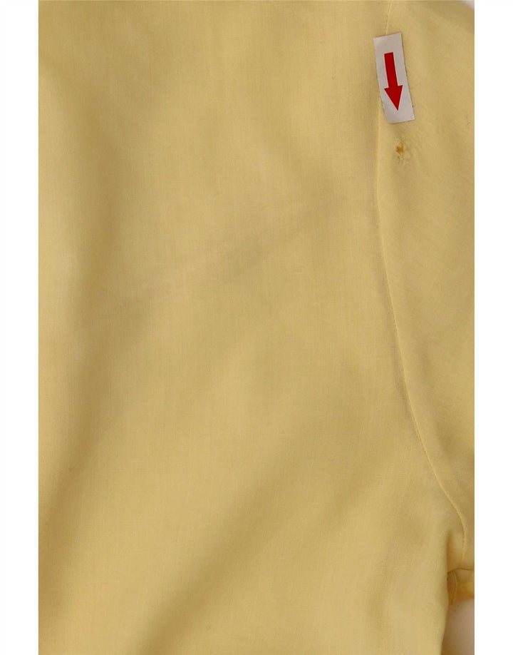 Ambra Womens Short Sleeve Shirt Blouse UK 14 Medium Yellow Polyester