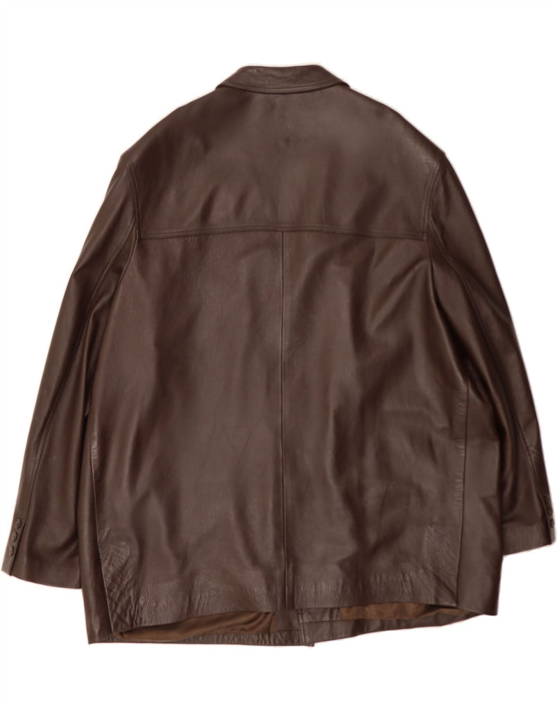VINTAGE Mens Leather Jacket UK 44 2XL Brown Vintage Vintage and Second-Hand Vintage from Messina Hembry 