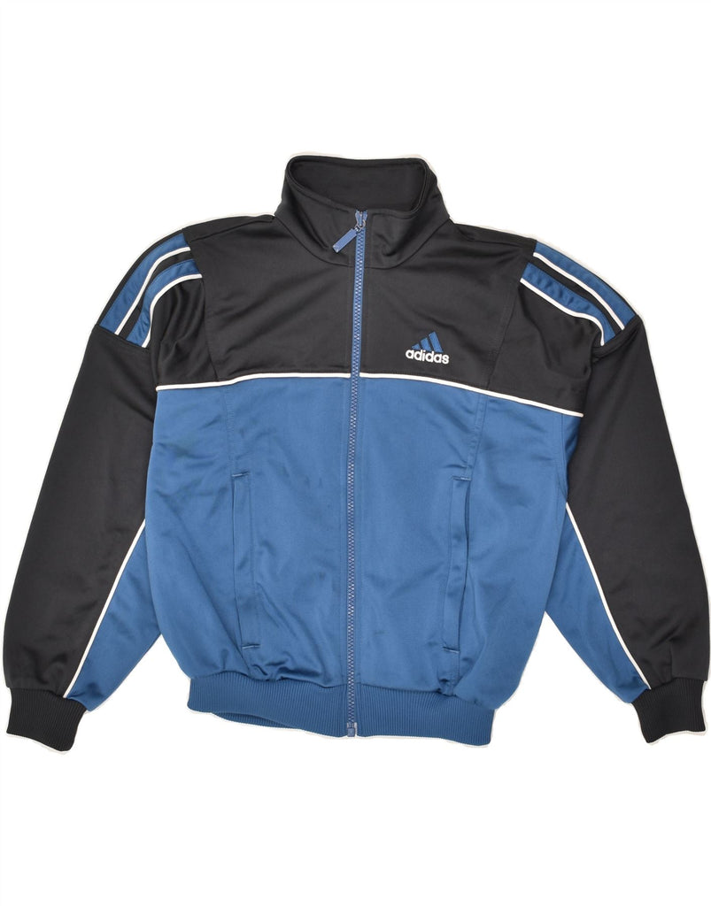 ADIDAS Boys Graphic Tracksuit Top Jacket 9-10 Years Blue Colourblock | Vintage Adidas | Thrift | Second-Hand Adidas | Used Clothing | Messina Hembry 