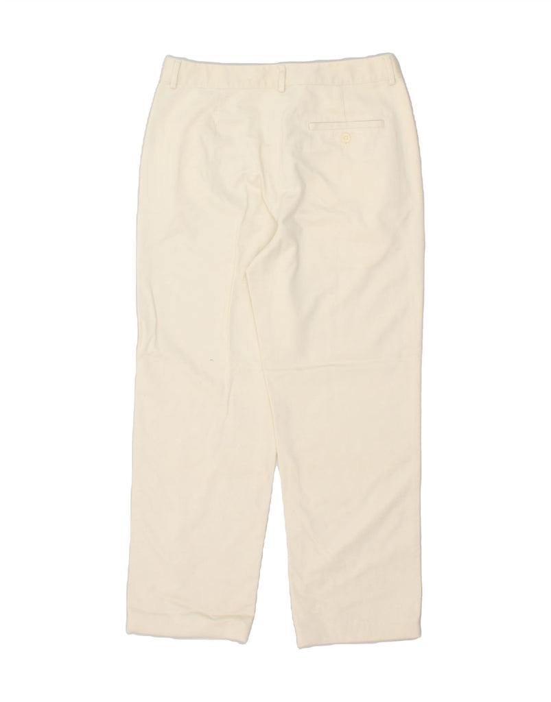 L.L.BEAN Womens Classic Fit Casual Trousers US 8 Medium W28 L27 Off White | Vintage L.L.Bean | Thrift | Second-Hand L.L.Bean | Used Clothing | Messina Hembry 