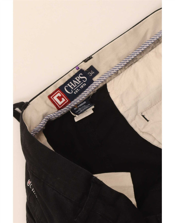 Chaps Mens Chino Shorts W34 Large Black Cotton
