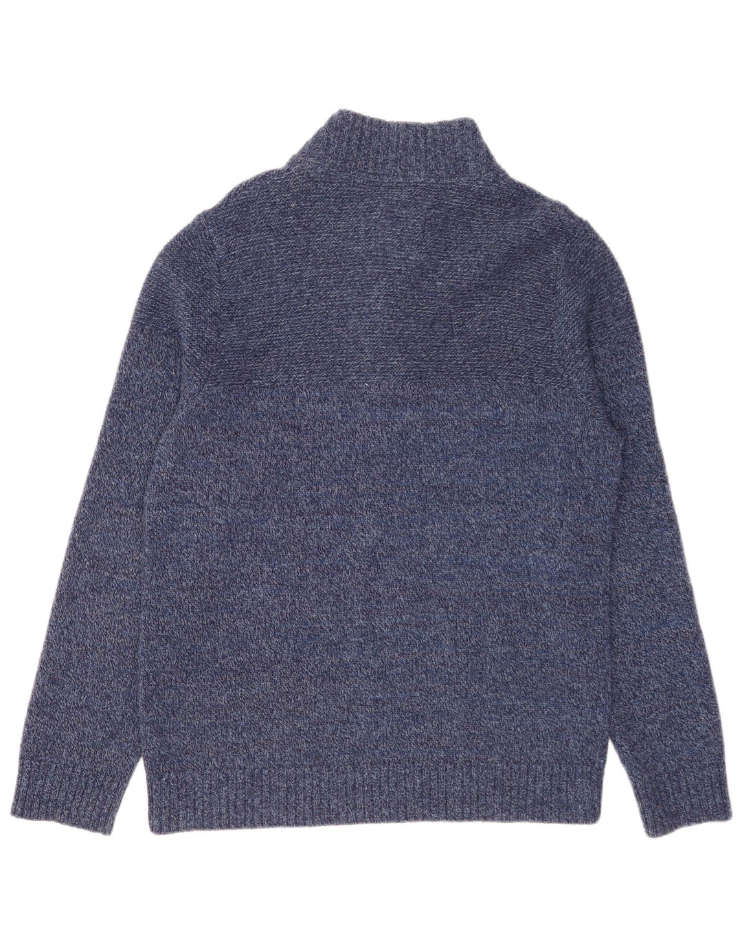 Fat Face Mens Button Neck Jumper Sweater Large Navy Blue Striped Wool