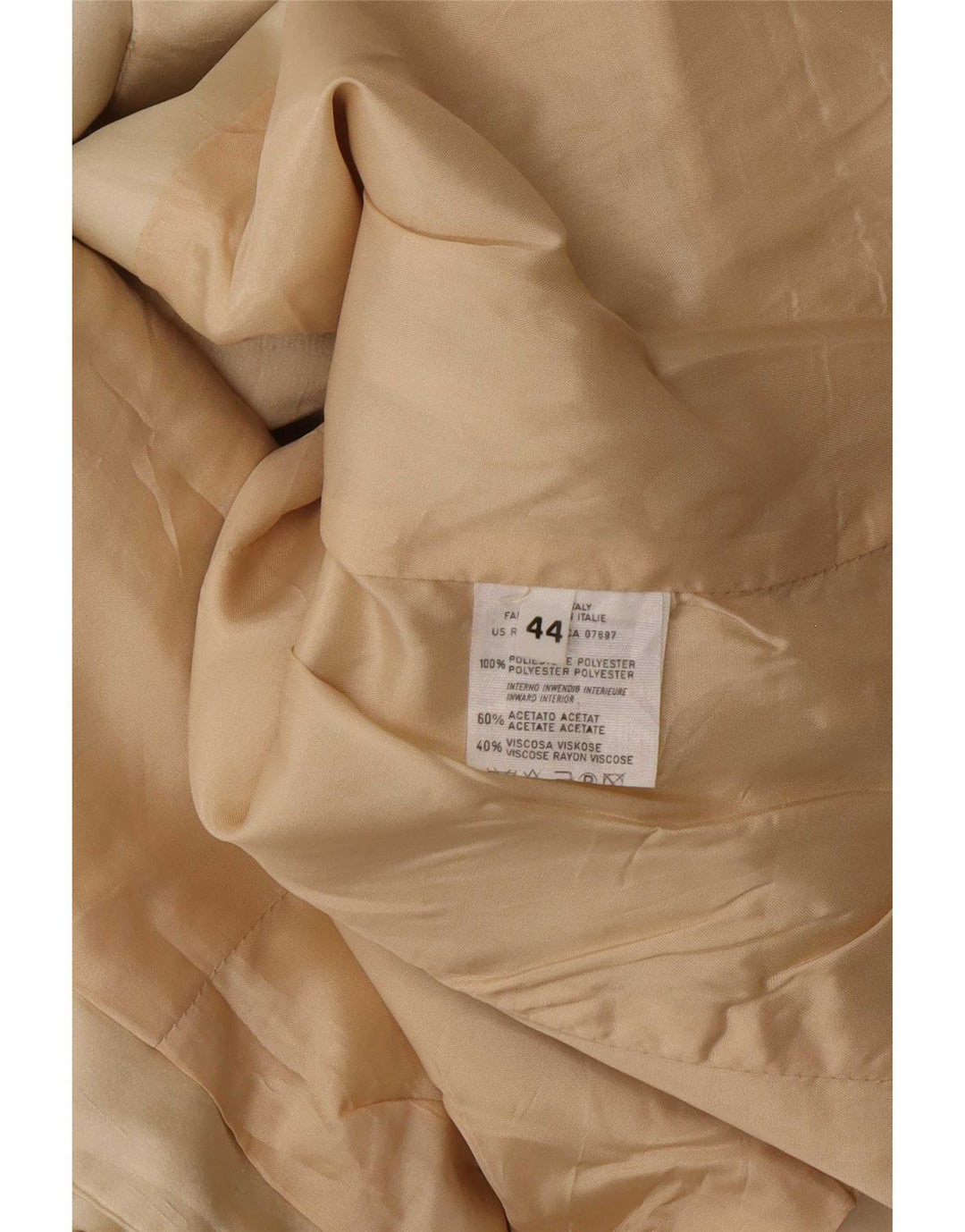 Benetton Womens Crop 3 Button Blazer Jacket IT 44 Medium Beige Polyester