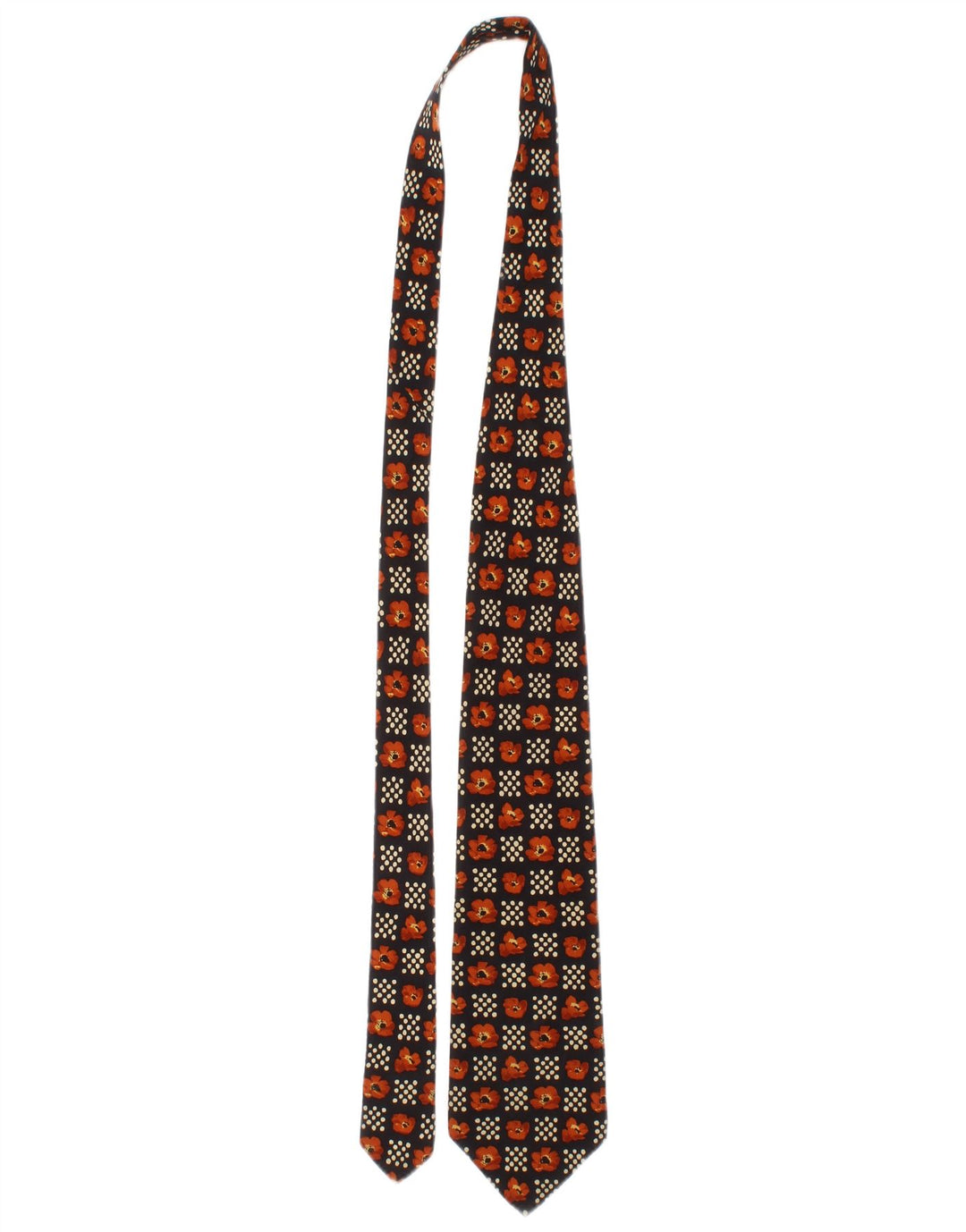 Hugo Boss Mens Tie One Size Black Floral Silk Classic