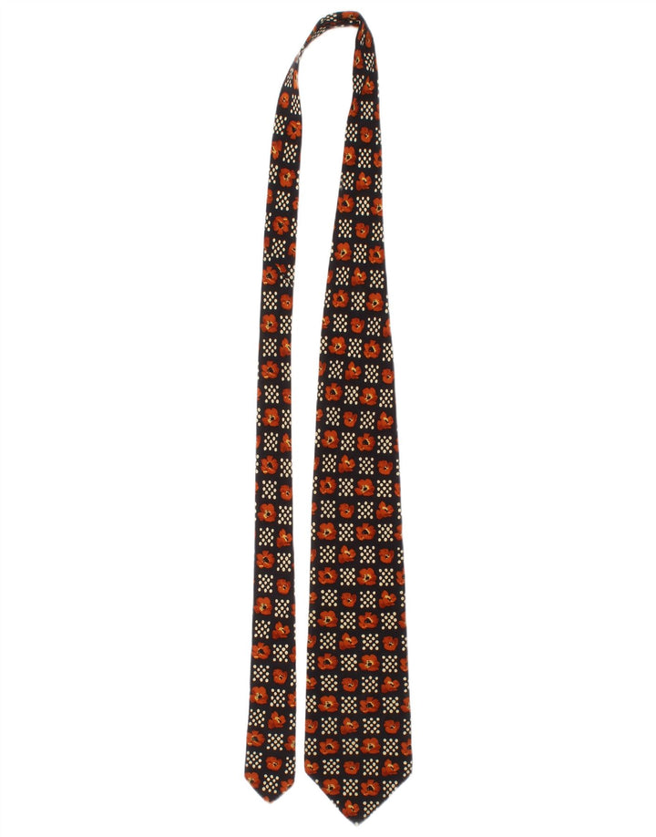 Hugo Boss Mens Tie One Size Black Floral Silk Classic