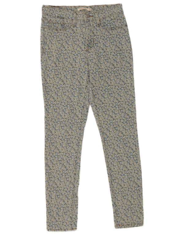 Levi's Womens 311 Shaping Skinny Jeans W27 L30 Blue Floral Cotton