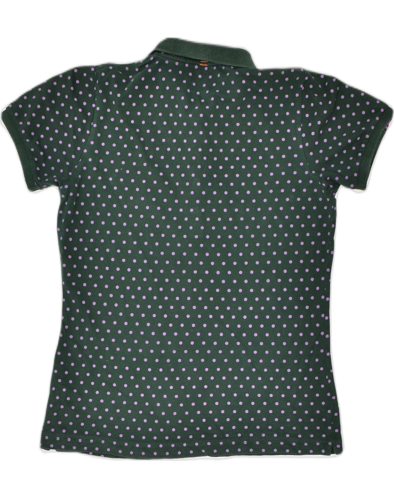 SUN68 Womens Polo Shirt UK 18 XL Green Polka Dot Cotton | Vintage Sun68 | Thrift | Second-Hand Sun68 | Used Clothing | Messina Hembry 