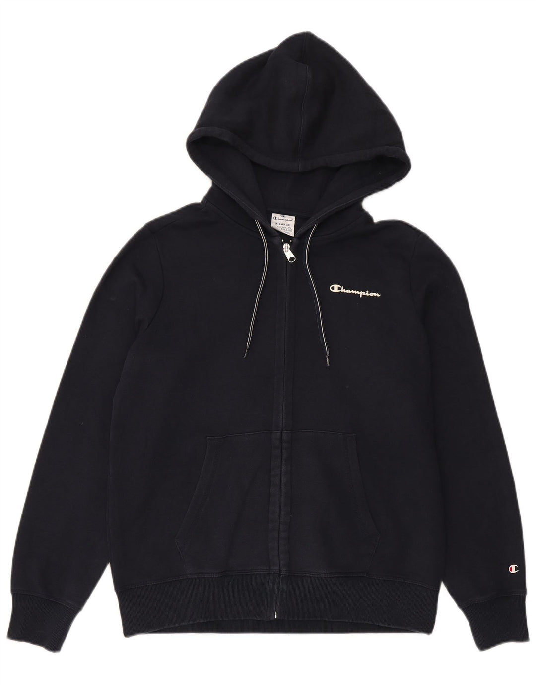 Champion Mens Zip Hoodie Sweater XL Navy Blue