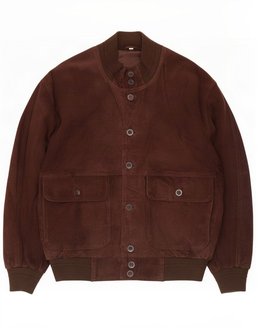 Vintage Mens Suede Bomber Jacket IT 48 Medium Brown Leather