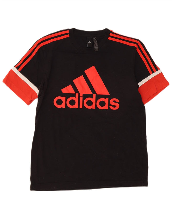 Adidas Mens Graphic T-Shirt Top Small Black Colourblock