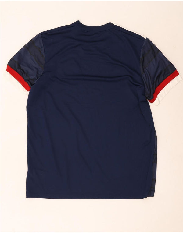 Adidas Mens Ferrari Graphic T-Shirt Top XL Navy Blue Striped Polyester