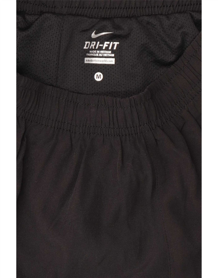 Nike Womens Dri Fit Graphic Sport Shorts UK 12 Medium Black Polyester