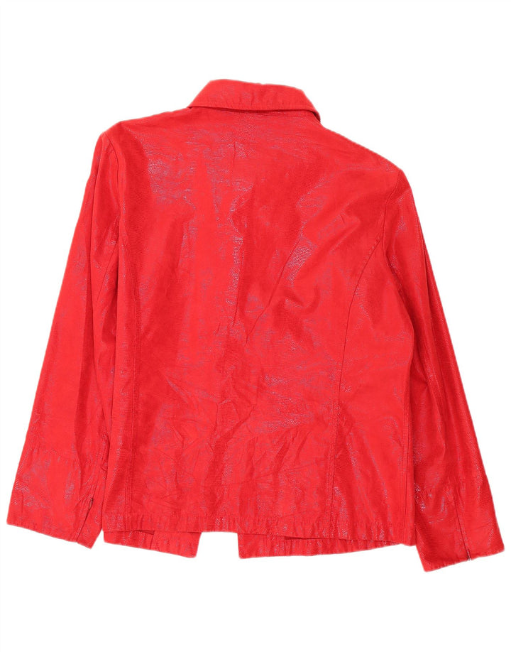 Carol Womens Poncho Blazer Jacket UK 18 XL Red Spotted Polyester