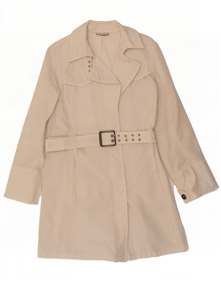 Max & Co. Womens Trench Coat UK 14 Medium Off White Polyamide
