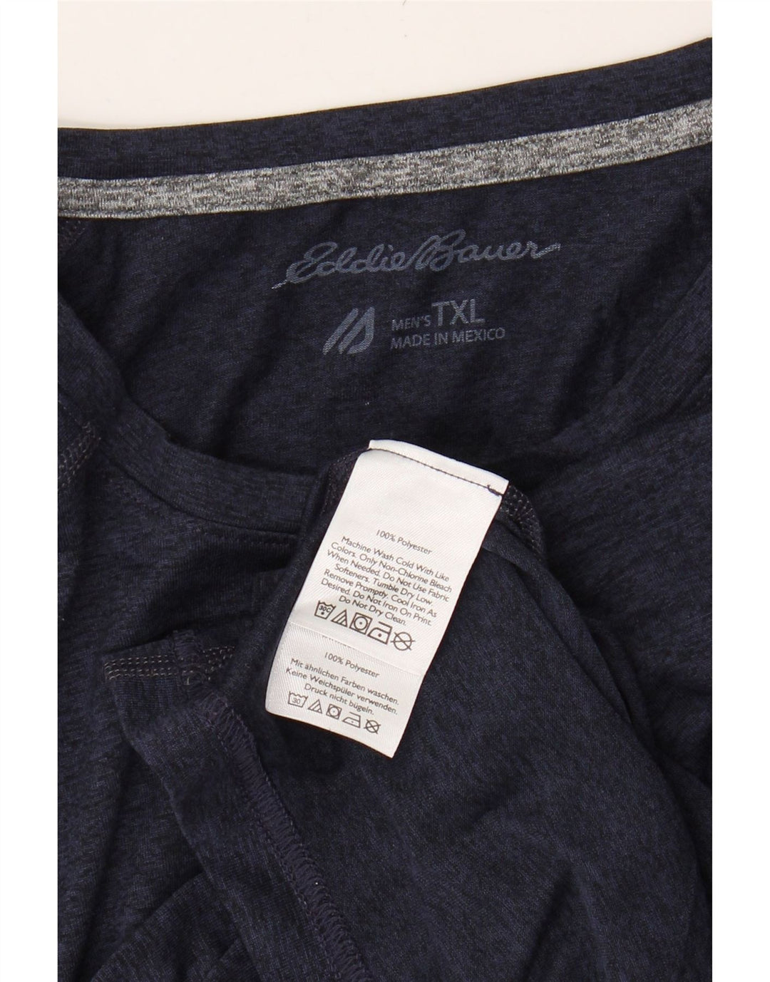EDDIE BAUER Mens Top Long Sleeve XL Navy Blue Polyester Vintage Eddie Bauer and Second-Hand Eddie Bauer from Messina Hembry 