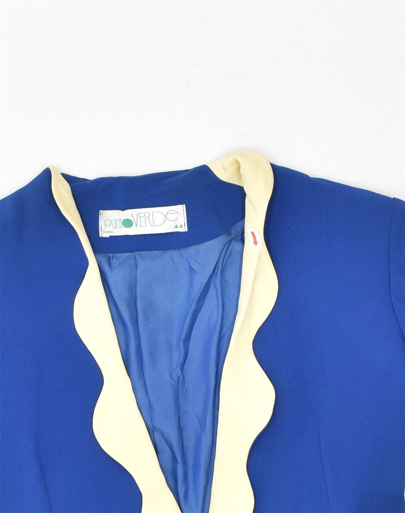 VINTAGE Womens Short Sleeve 1 Button Blazer Jacket IT 44 Medium Blue | Vintage Vintage | Thrift | Second-Hand Vintage | Used Clothing | Messina Hembry 