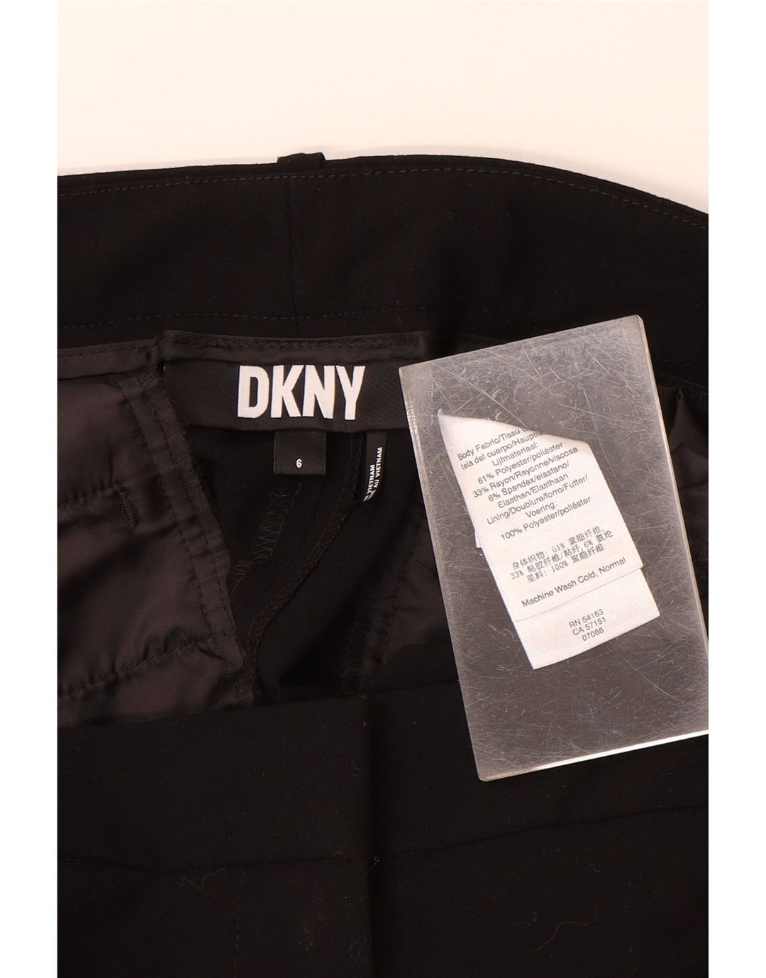 DKNY Womens Slim Chino Trousers US 6 Medium W32 L29 Black Polyester