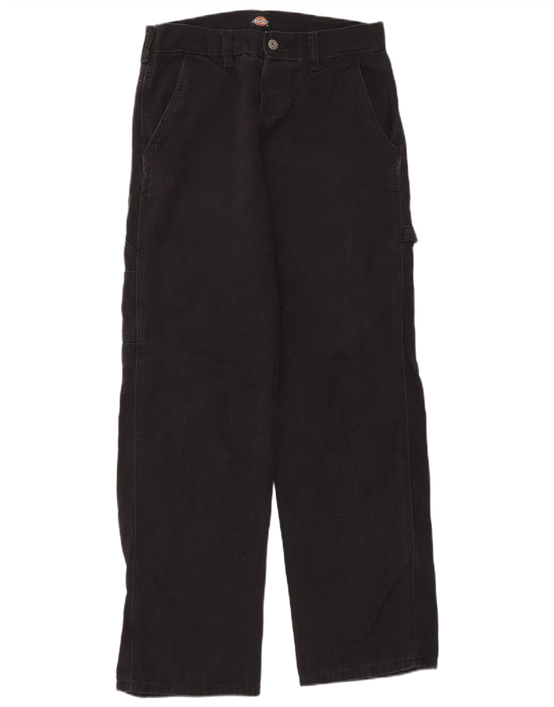 Dickies Mens Straight Cargo Trousers W30 L32 Black Cotton