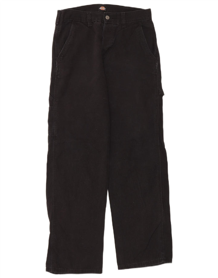 Dickies Mens Straight Cargo Trousers W30 L32 Black Cotton