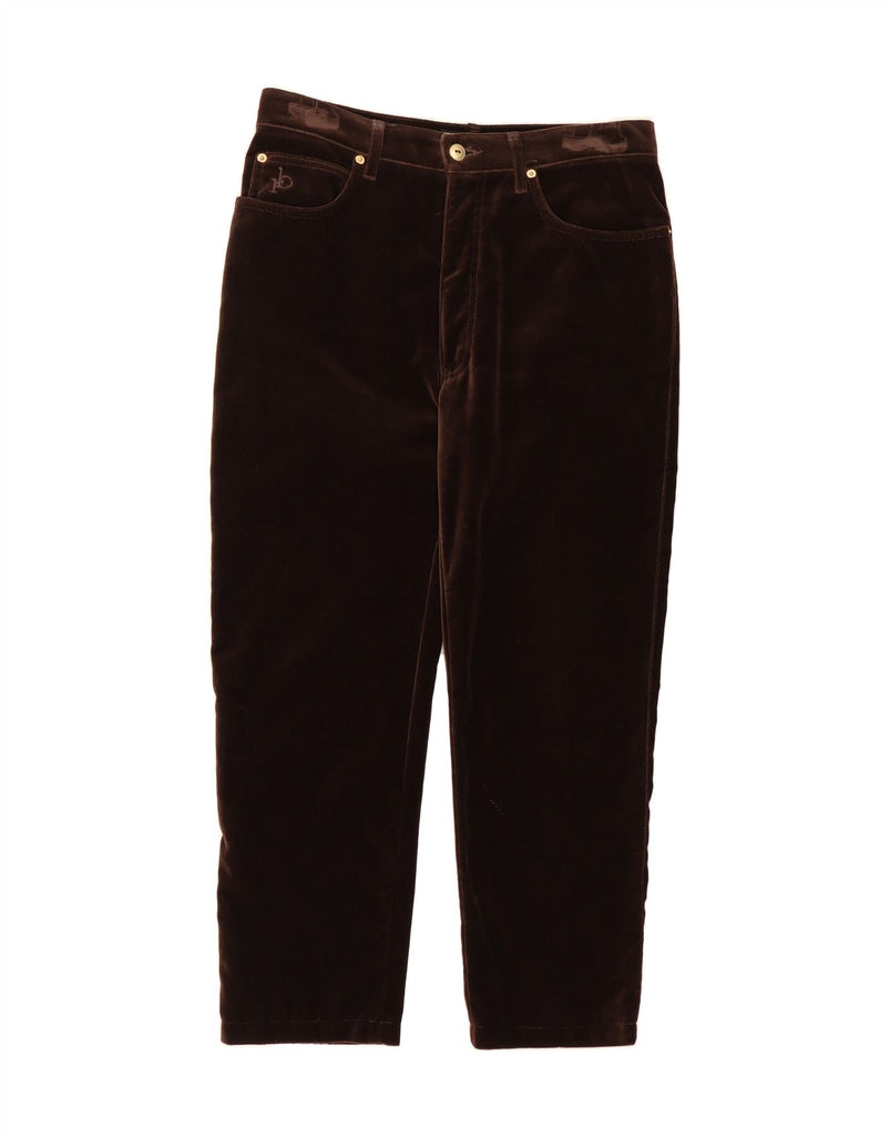 ROCCOBAROCCO Womens Velvet Slim Casual Trousers W34 L25 Brown Cotton Vintage Roccobarocco and Second-Hand Roccobarocco from Messina Hembry 