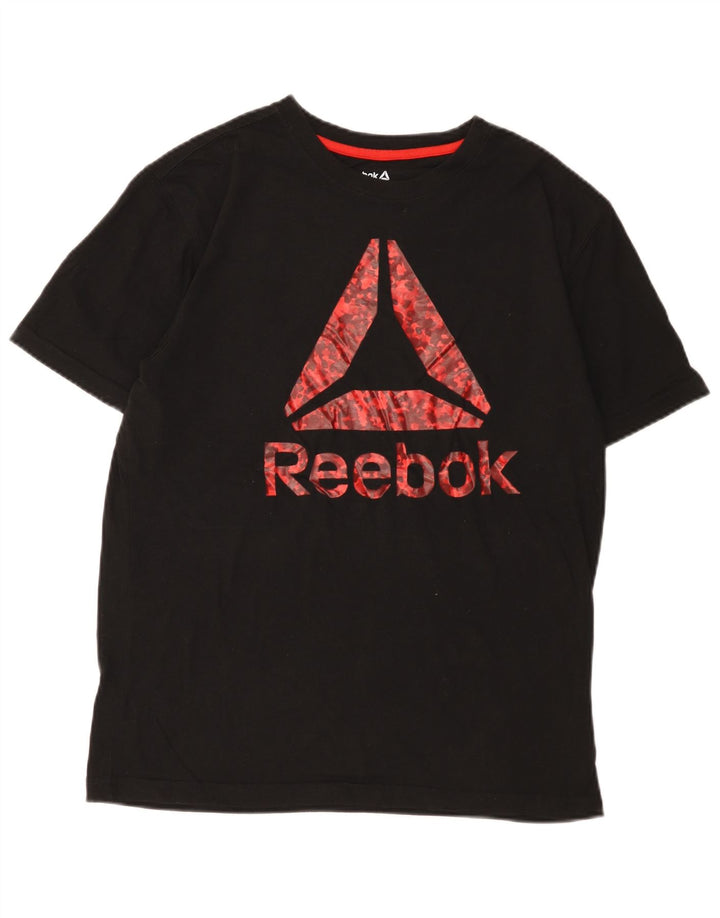 Reebok Mens Graphic T-Shirt Top Small Black Cotton