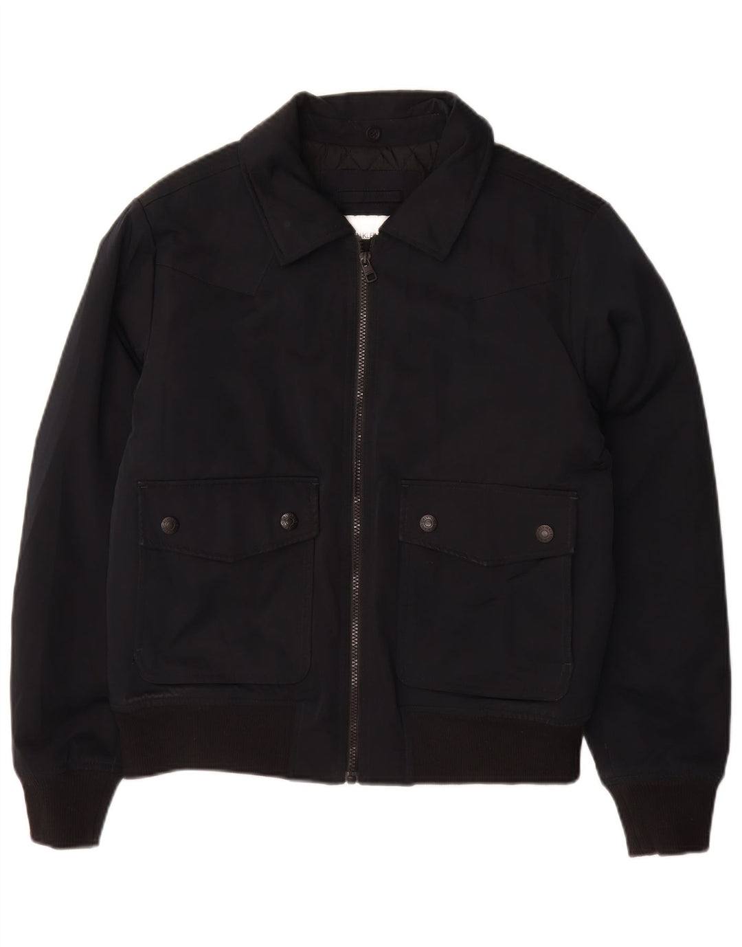 Calvin Klein Jeans Mens Bomber Jacket UK 36 Small Black Polyester