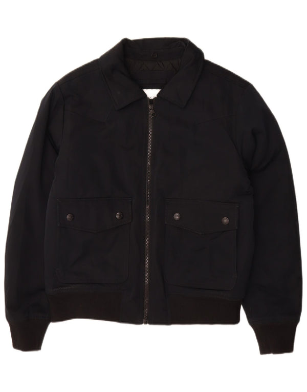 Calvin Klein Jeans Mens Bomber Jacket UK 36 Small Black Polyester