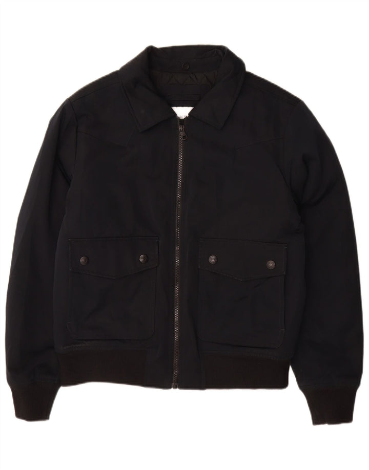Calvin Klein Jeans Mens Bomber Jacket UK 36 Small Black Polyester