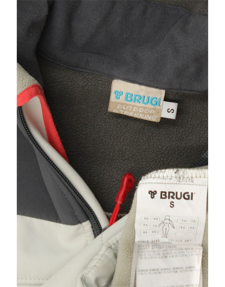 Brugi Womens Hooded Windbreaker Jacket UK 10 Small Grey Colourblock