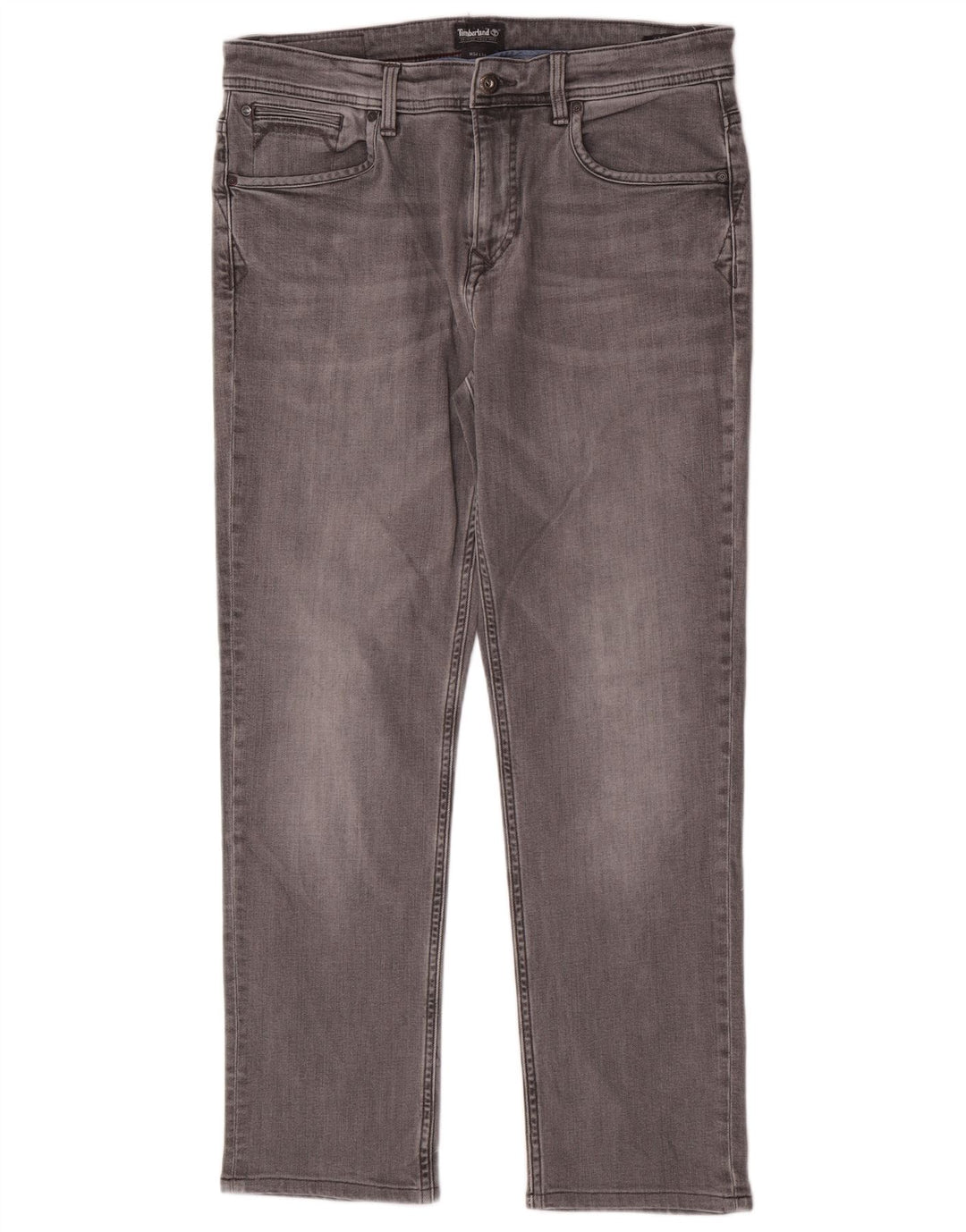 Timberland Mens Regular Straight Jeans W34 L30 Grey Cotton