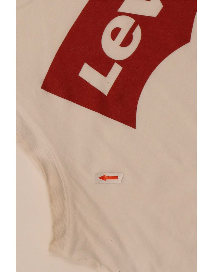 Levi's Womens Graphic Vest Top UK 14 Medium Off White
