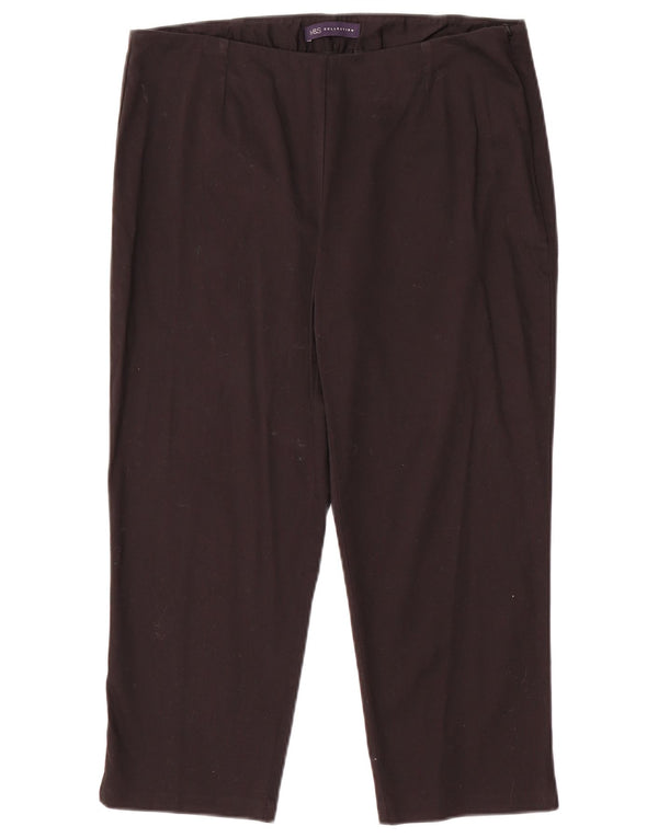 Marks & Spencer Womens Capri Trousers UK 14 Large W32 L21 Black Cotton