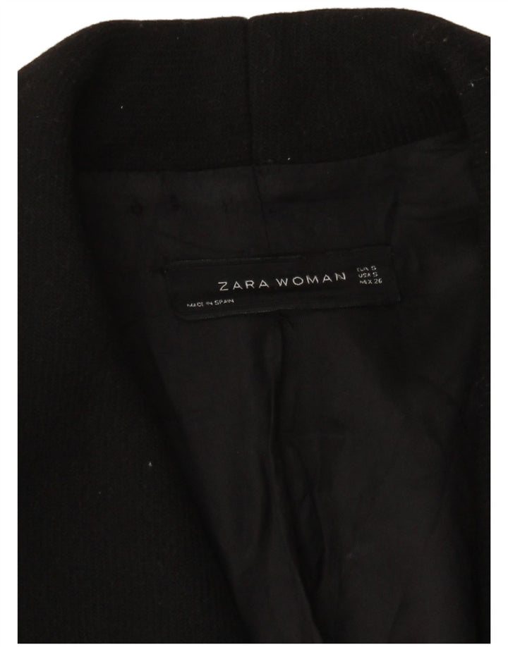 Zara Womens Open Overcoat UK 10 Small Black
