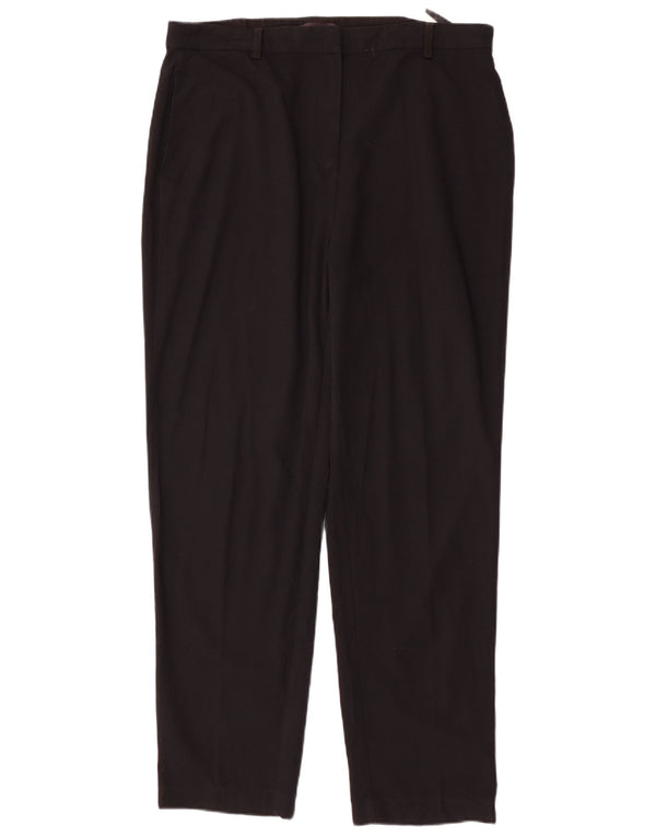 Marks & Spencer Womens Tapered Suit Trousers UK 16 Large W36 L30 Black