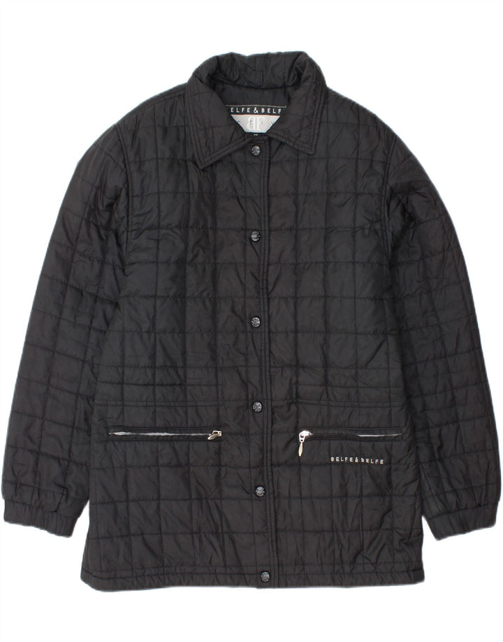 BELFE & BELFE Womens Quilted Jacket UK 14 Medium Black Polyester