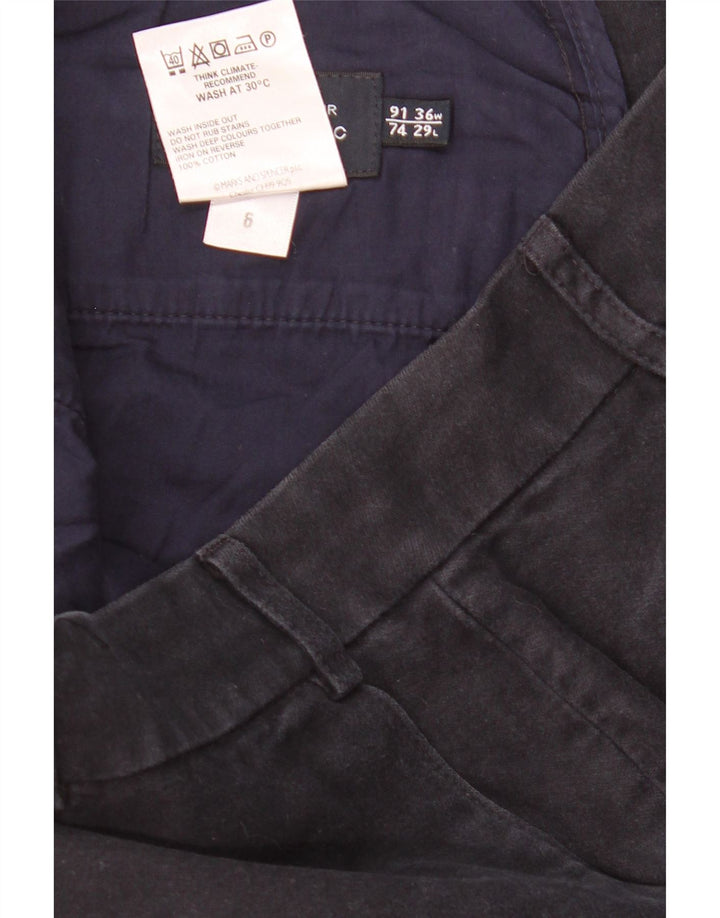 MARKS & SPENCER Mens Blue Harbour Chino Trousers W36 L29 Navy Blue