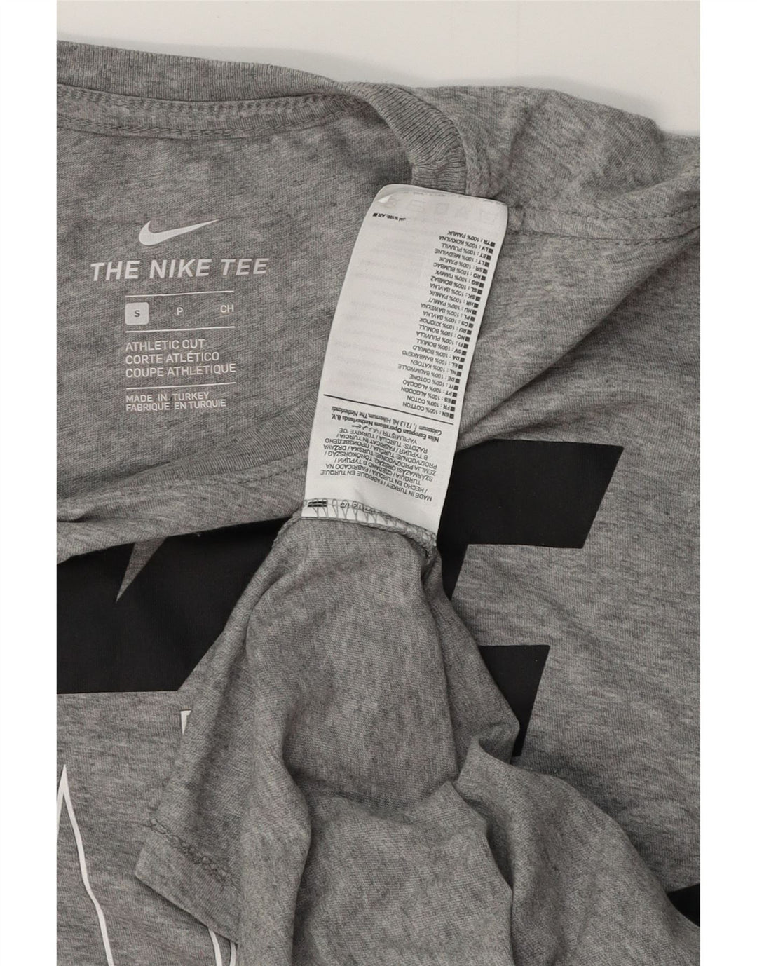 NIKE Mens Athletic Fit  Graphic T-Shirt Top Small Grey Cotton