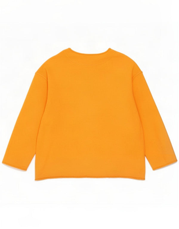 Benetton Womens Oversized Top Long Sleeve UK 14 Medium Orange Cotton