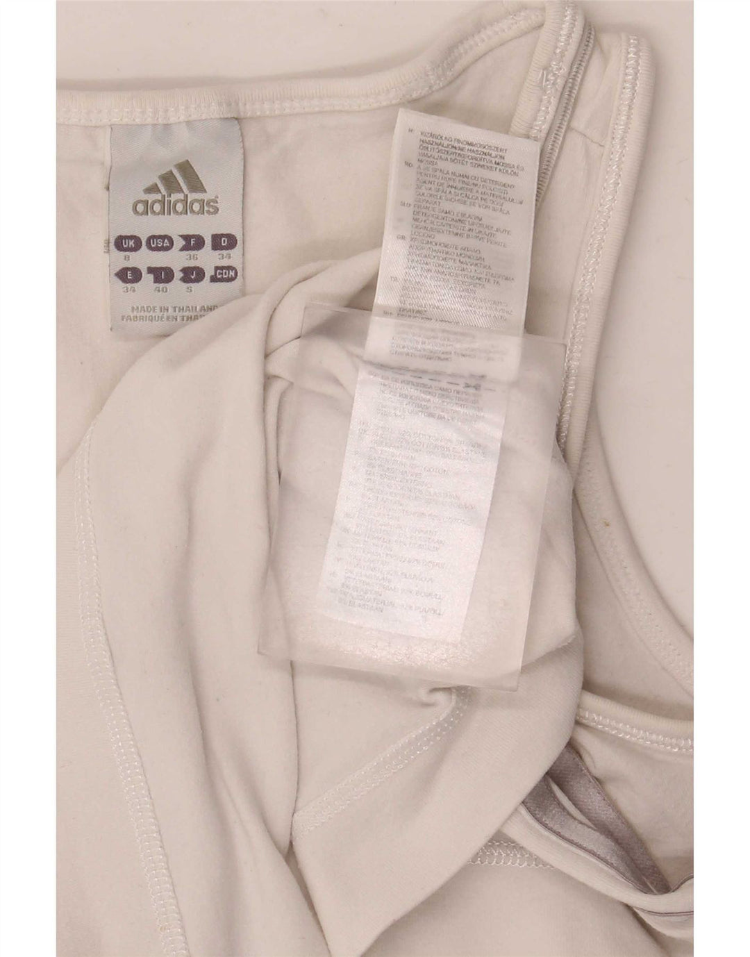 Adidas Womens Vest Top UK 8 Small White Cotton